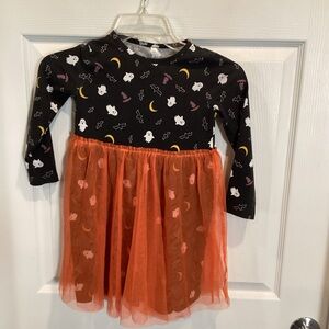 Okie Dokie Black Dress with Halloween Print